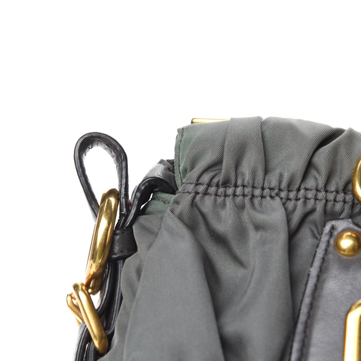 Tessuto Nylon Gaufre Shopping Satchel Fumo