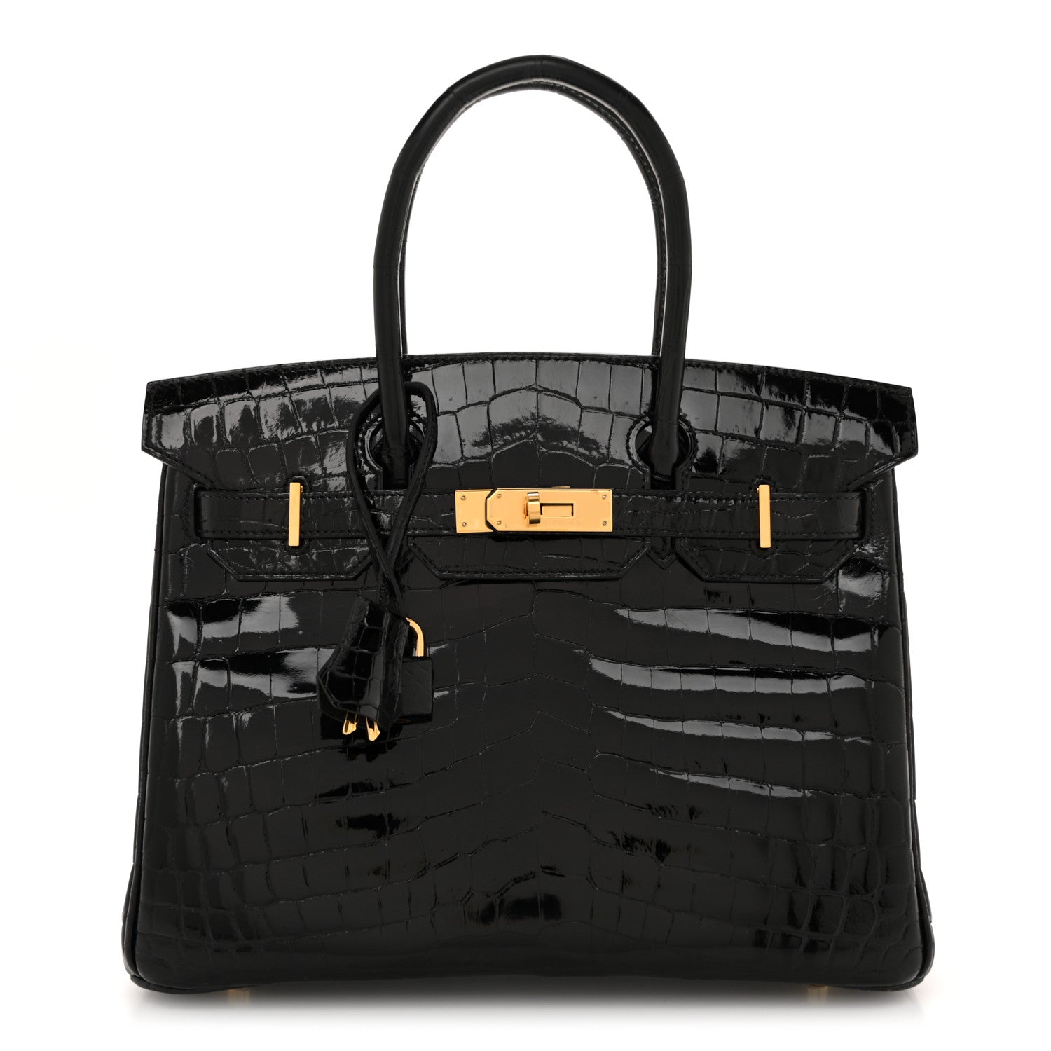 Hermes Shiny Niloticus Crocodile Birkin 30 Black 1 of 12