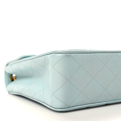 Chanel Lambskin Quilted Jumbo Single Flap Light Blue 9 of 10