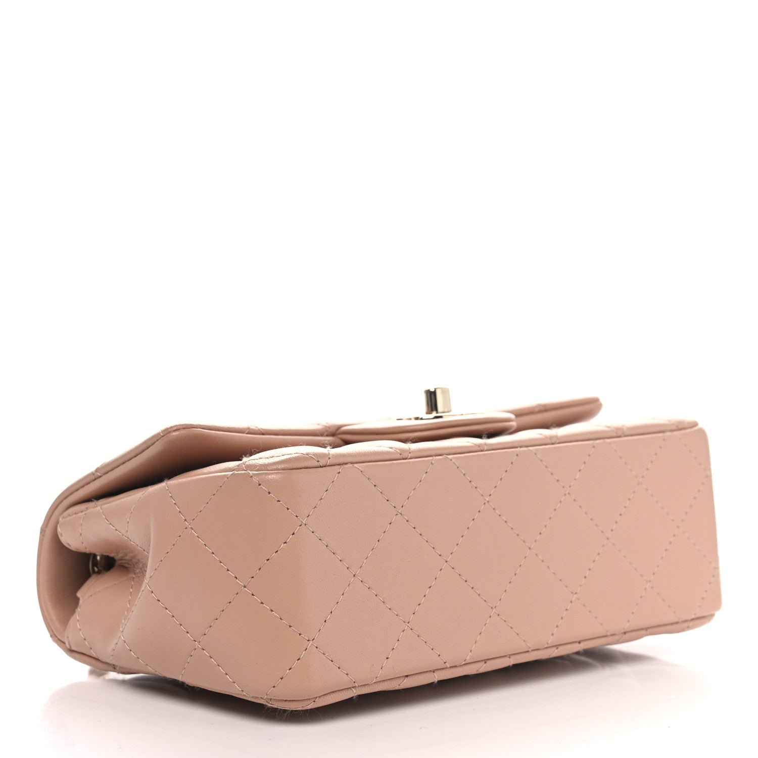 Chanel Lambskin Quilted Mini Rectangular Flap Beige 3 of 10