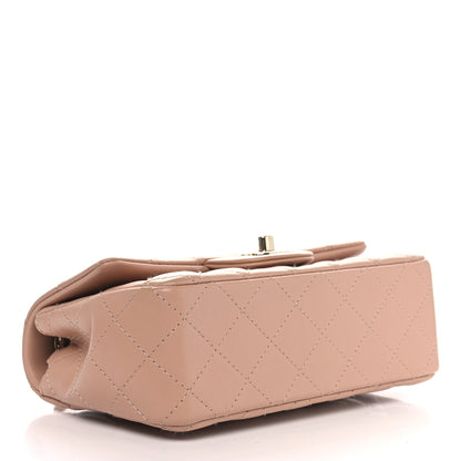 Chanel Lambskin Quilted Mini Rectangular Flap Beige 3 of 10
