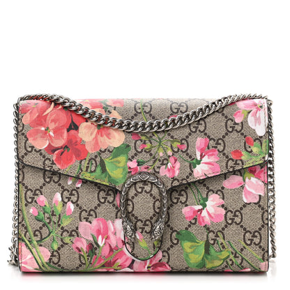Gucci GG Supreme Monogram Blooms Mini Dionysus Chain Wallet Beige Multicolor Dry Rose 1 of 12