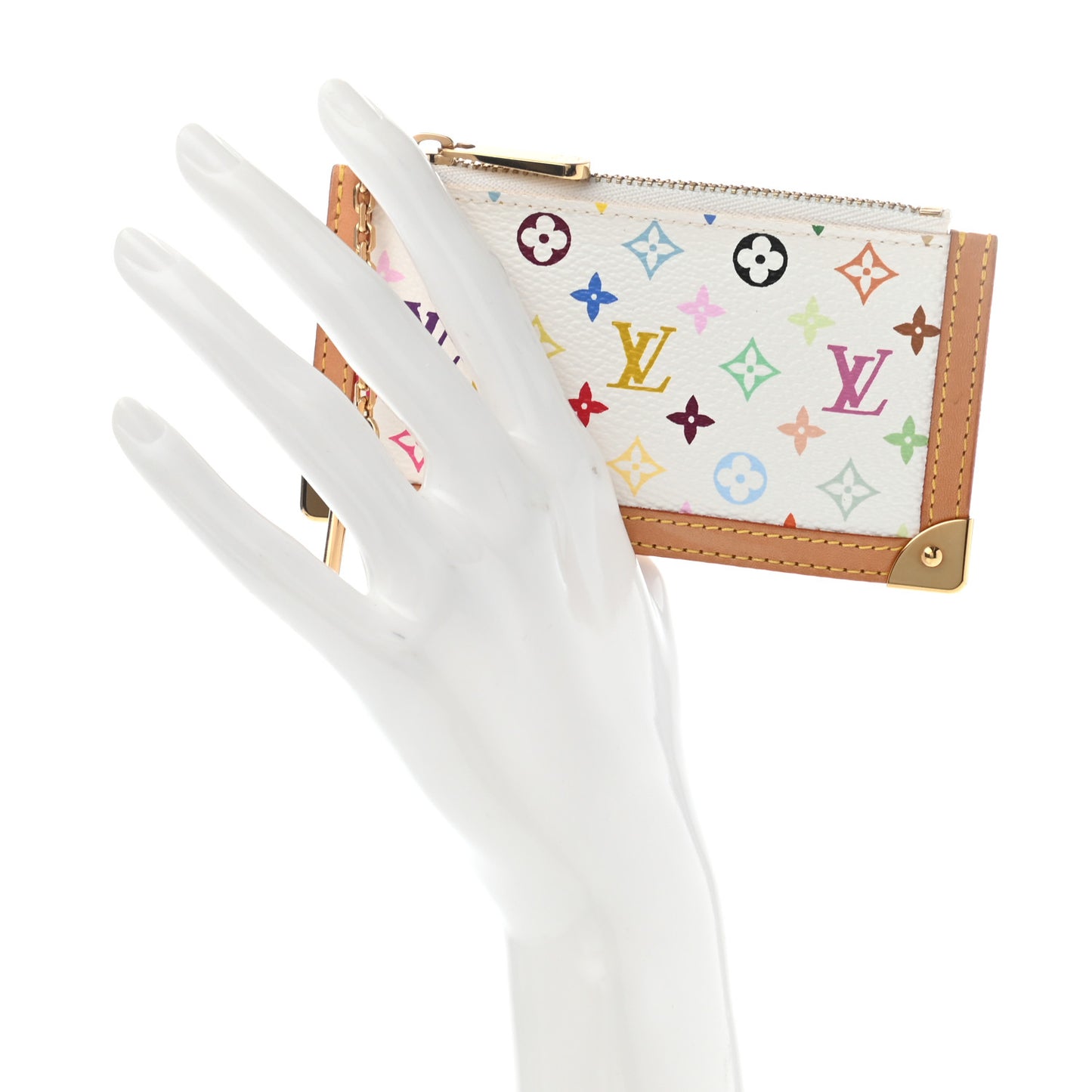 Monogram Multicolor Key Pouch White