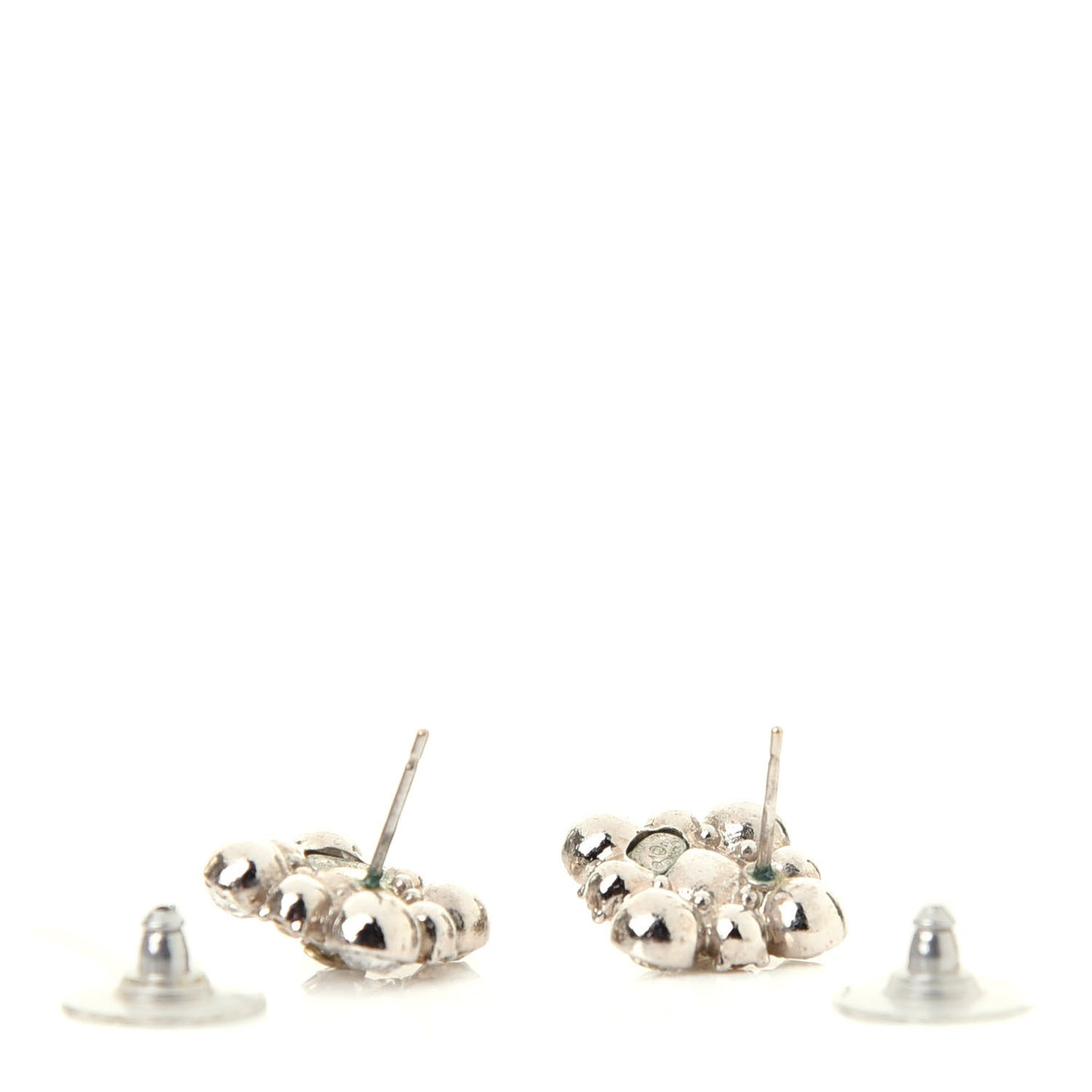 Crystal CC Flower Earrings Gold