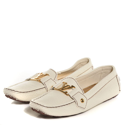 Louis Vuitton Leather Monte Carlo Loafers 37.5 Ivory 3 of 7