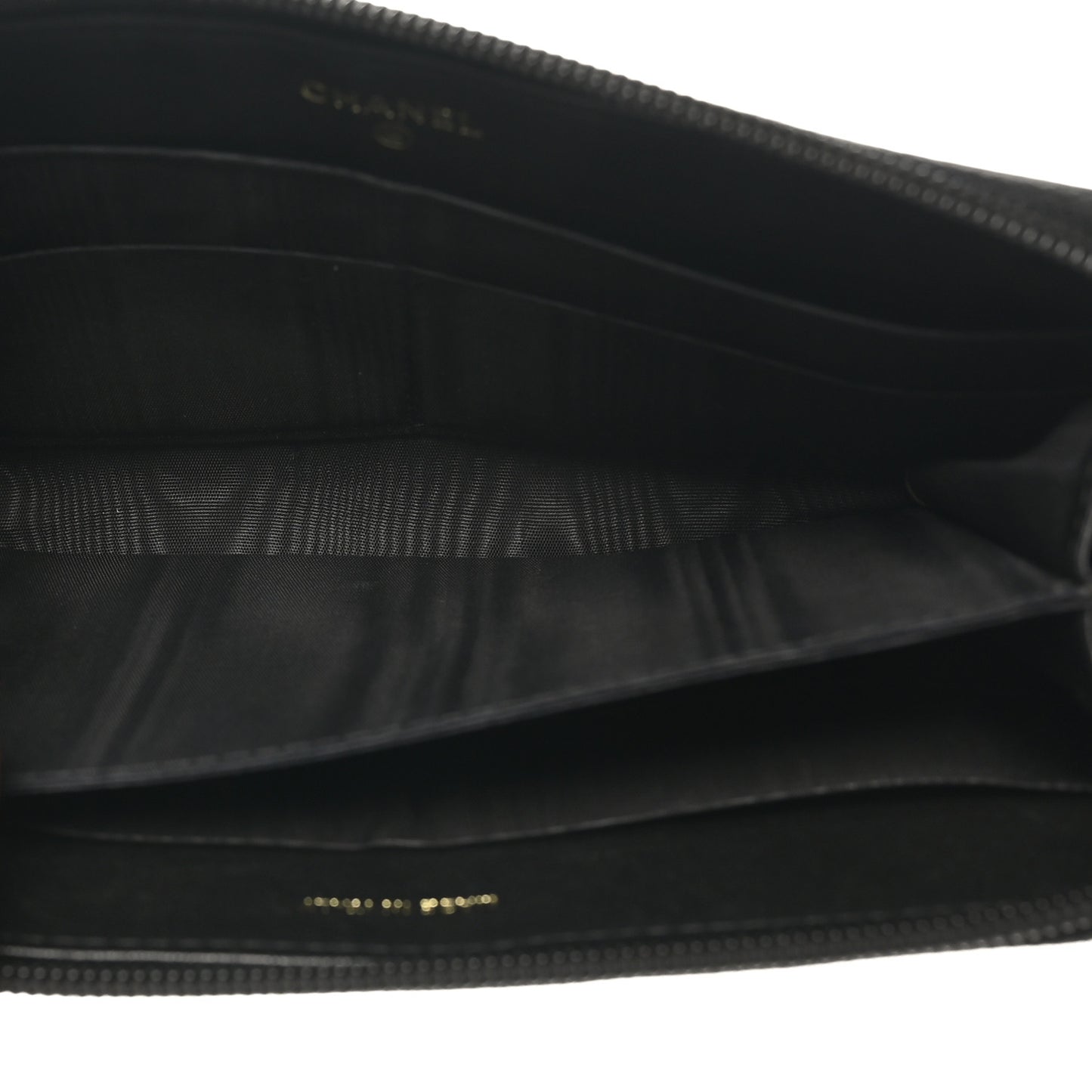 Caviar CC Timeless Large Zip Around Wallet Black