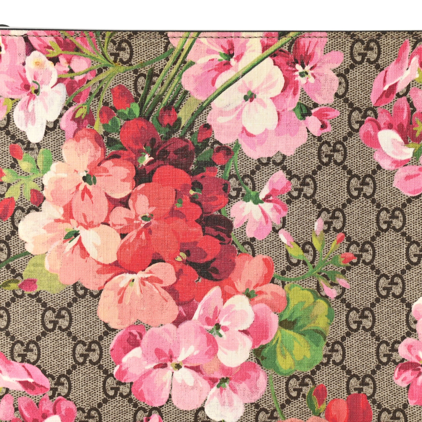 GG Supreme Monogram Blooms Large Cosmetic Case Beige Multicolor Dry Rose