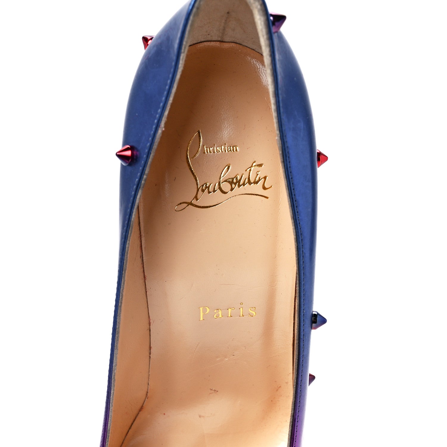 Christian Louboutin Patent Scarabe Degraspike 100 Pumps 38 Rose Digitale 7 of 8