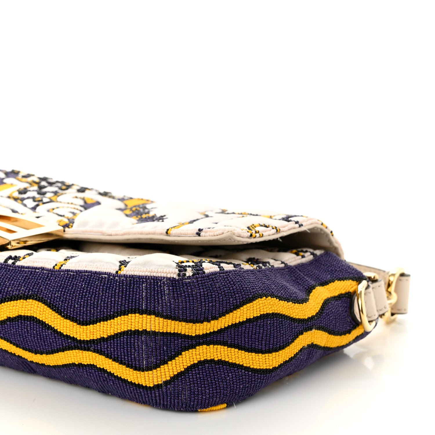 Fendi Satin Beaded Embroidered Baguette Multicolor 9 of 9