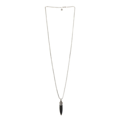 John Hardy Sterling Silver Black Obsidian Legends Naga Pendant Necklace 3 of 5