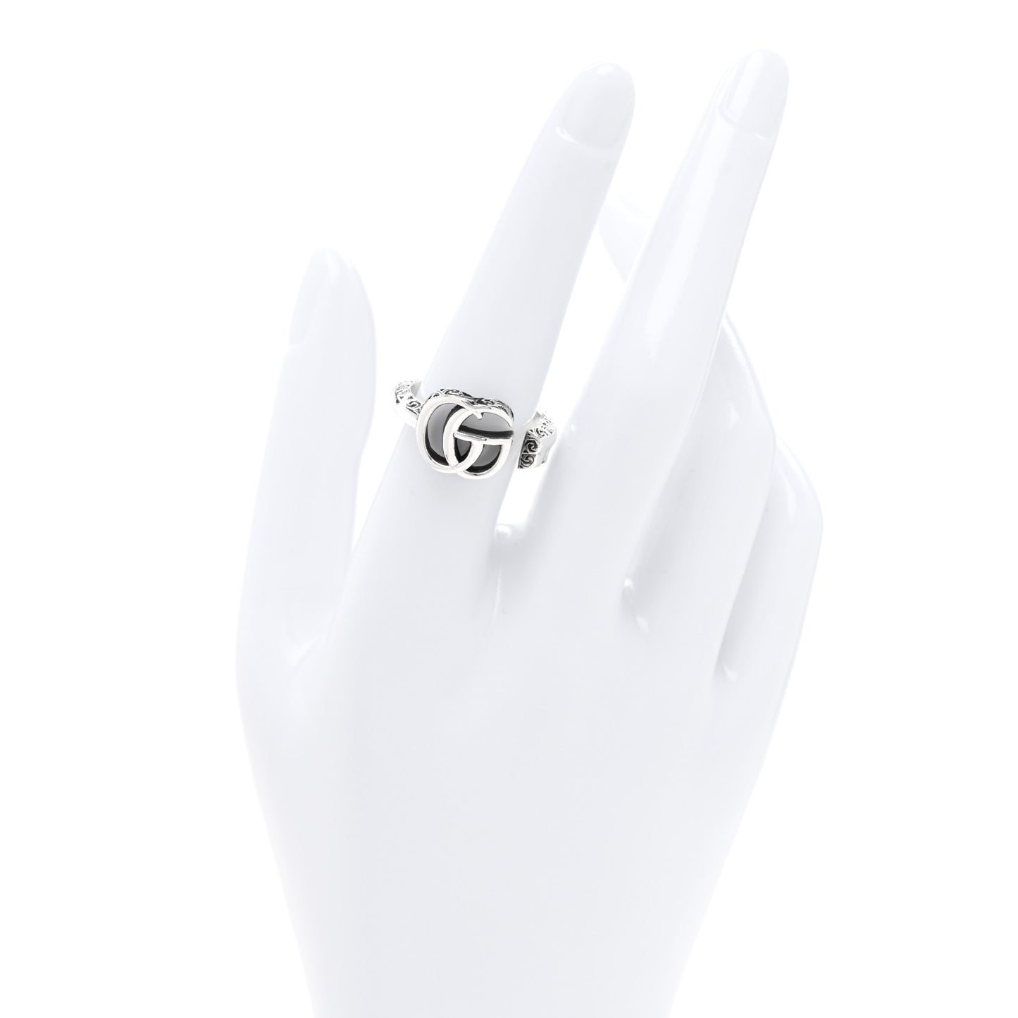 Sterling Silver GG Marmont Key Motif Ring 55 7.25