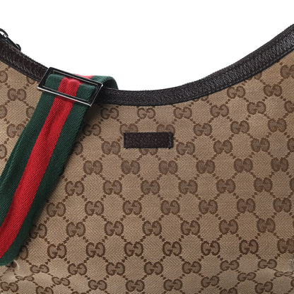Gucci Monogram Web Medium Half Moon Hobo Dark Brown 10 of 10
