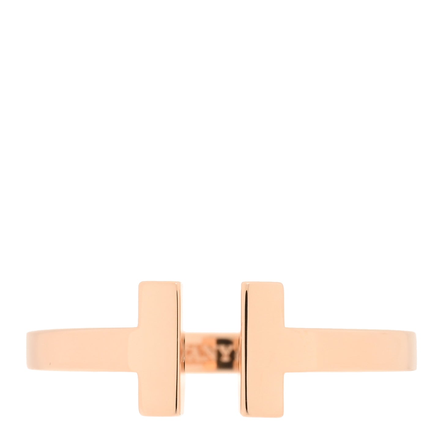 18K Rose Gold T Square Ring 56 7.5
