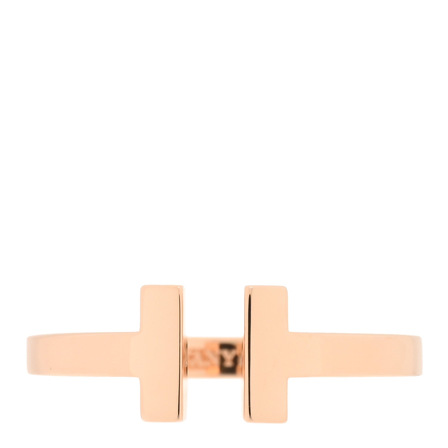 Tiffany 18K Rose Gold T Square Ring 56 7.5 1 of 4
