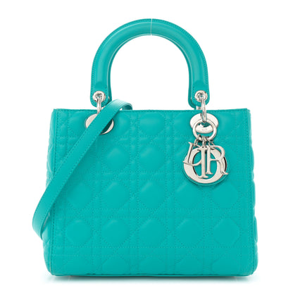 Christian Dior Lambskin Cannage Medium Lady Dior Turquoise 1 of 11