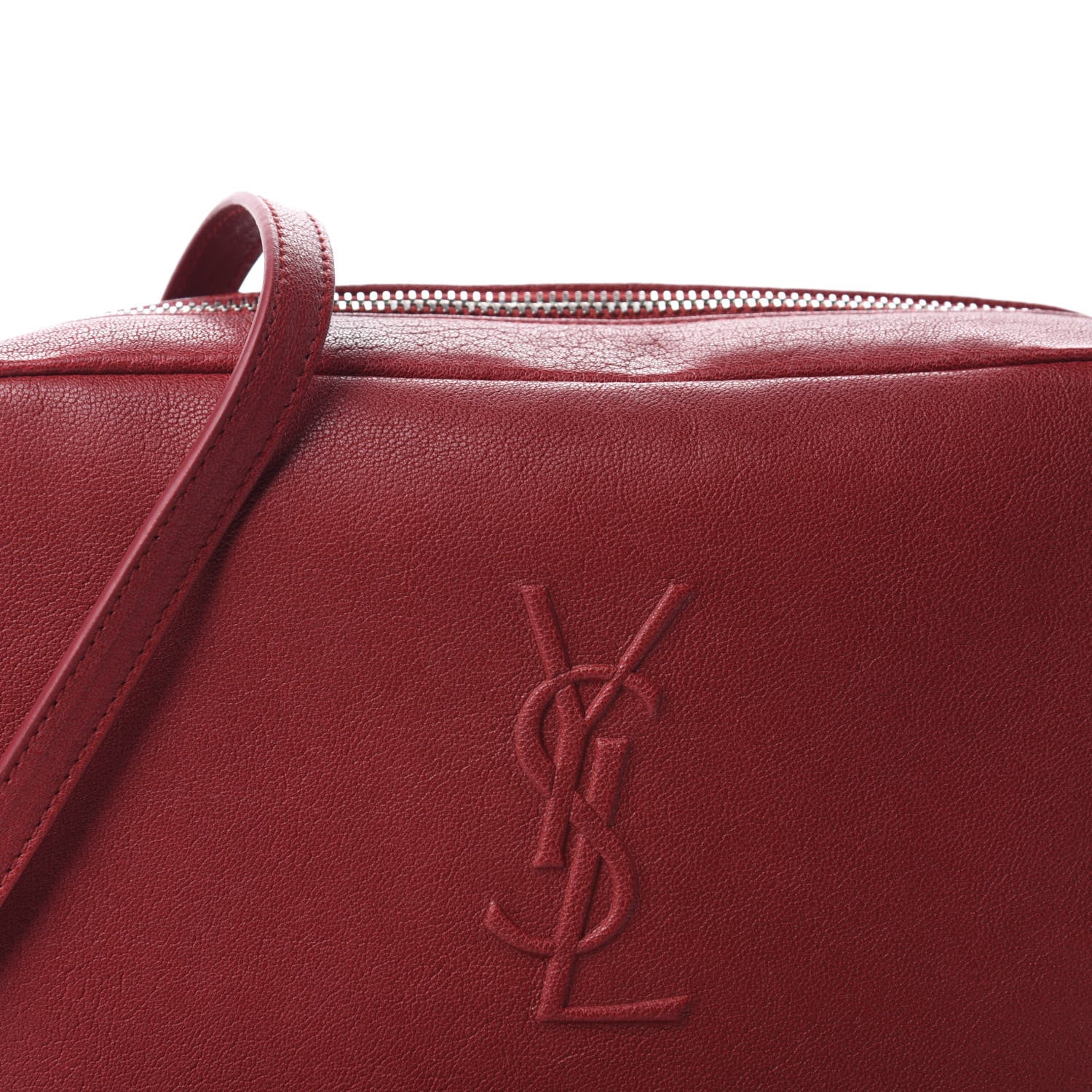 Saint Laurent Lambskin Monogram Small Lou Camera Bag Lipstick Red 10 of 10
