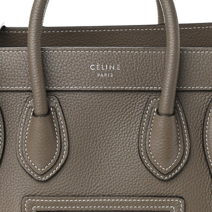Celine Drummed Calfskin Nano Luggage Souris 7 of 9