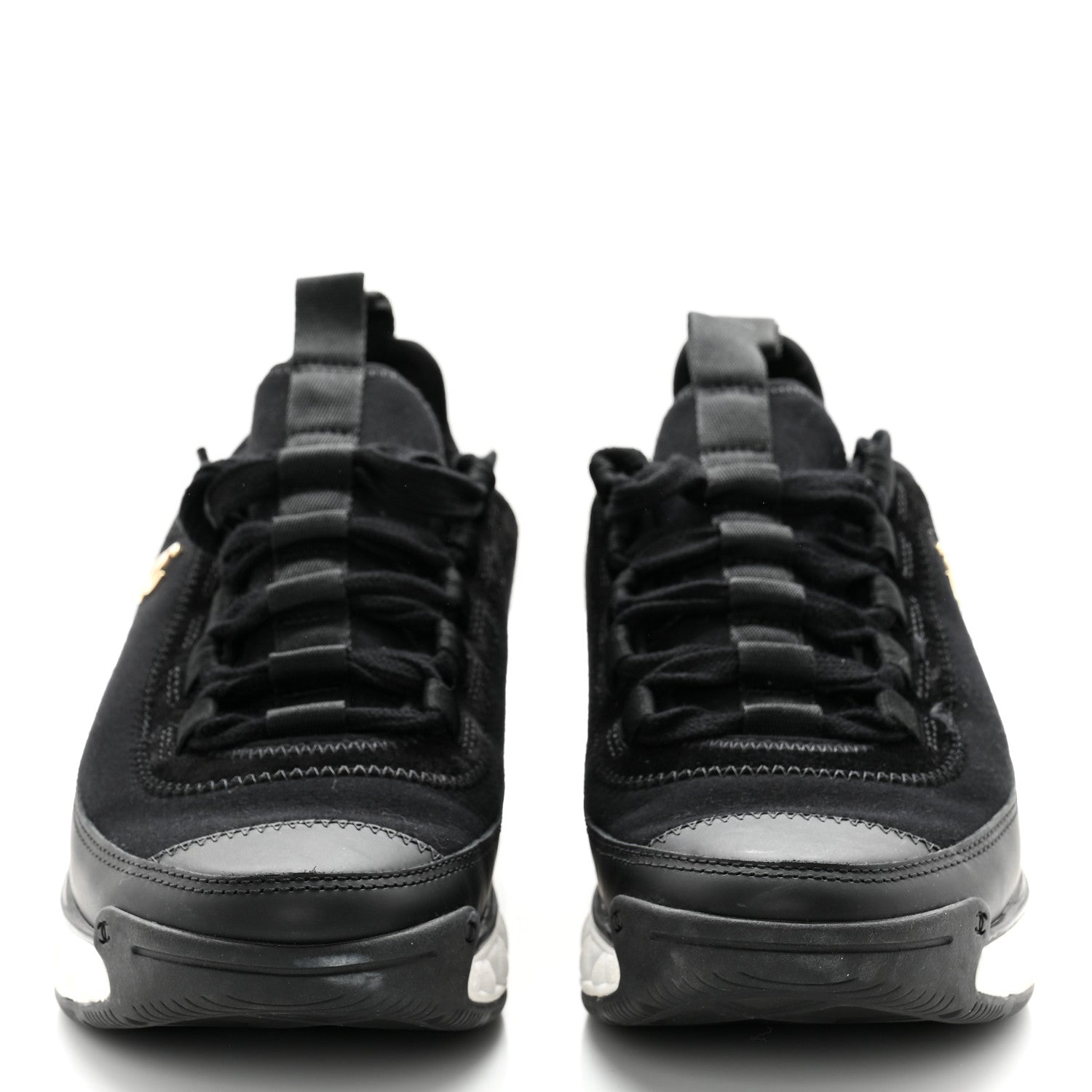 Chanel Velvet Calfskin Mixed Fibers CC Sneakers 37 Black 2 of 23
