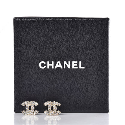 Chanel Crystal CC Earrings Gold 5 of 5