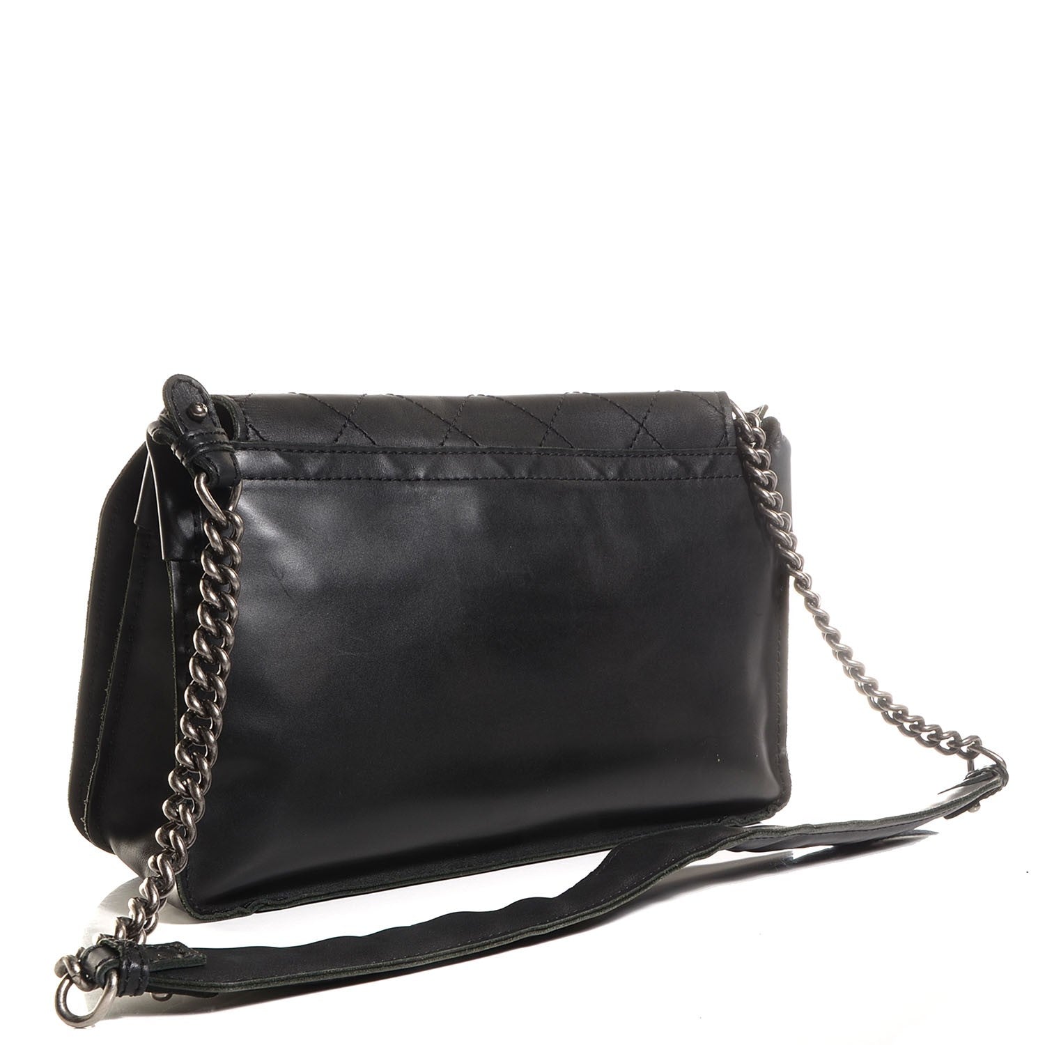 Chanel Calfskin Quilted Large Highlander Messenger Black 3 of 8