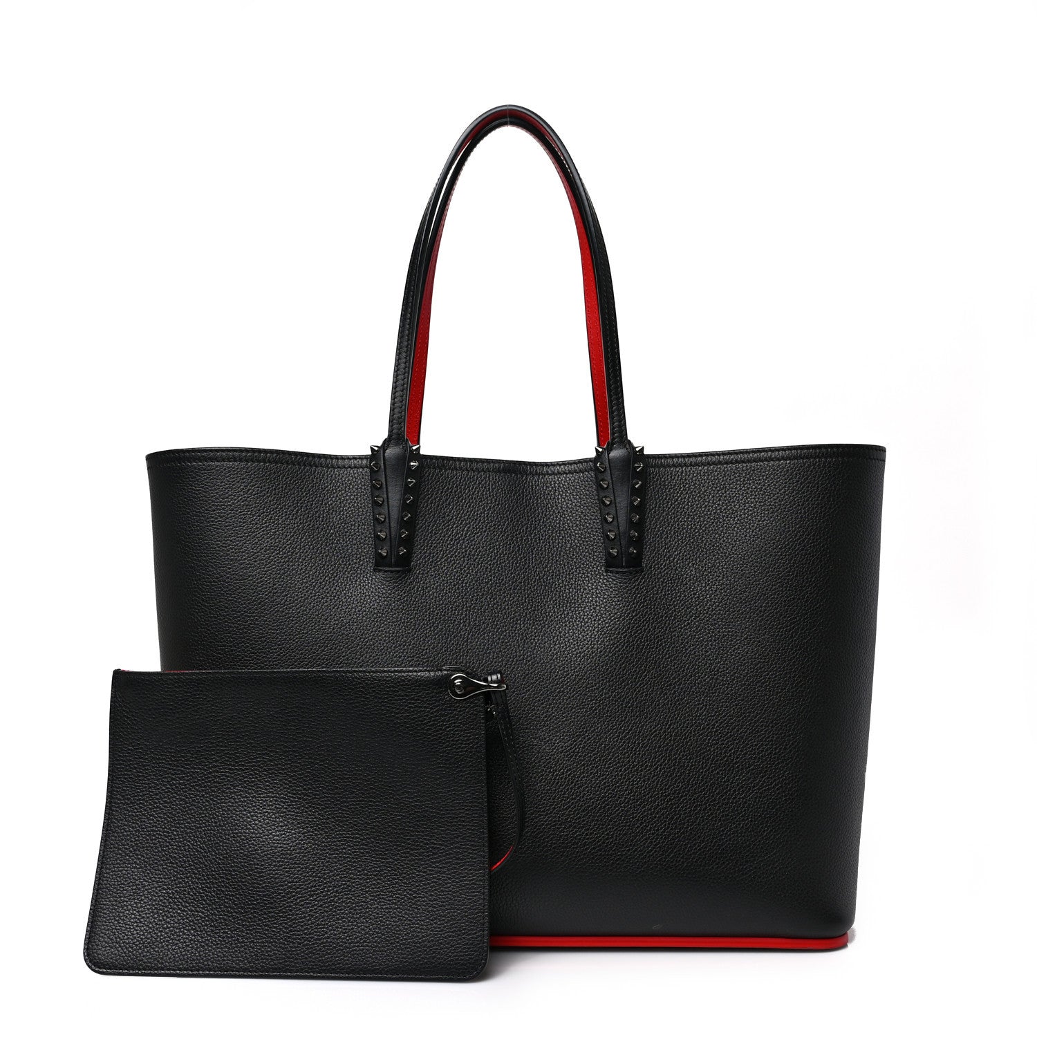 Christian Louboutin Calfskin Spikes East West Cabata Tote Black 1 of 9