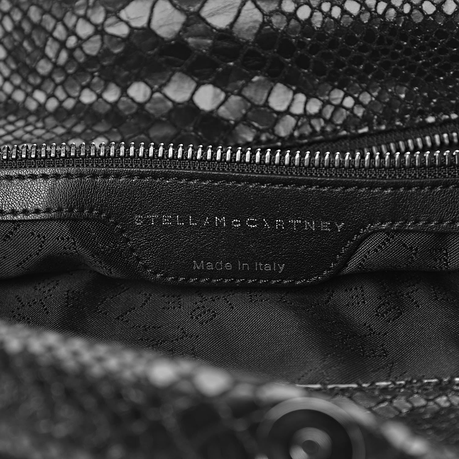 Stella McCartney Snakeskin Effect Big Falabella Tote Black 7 of 11