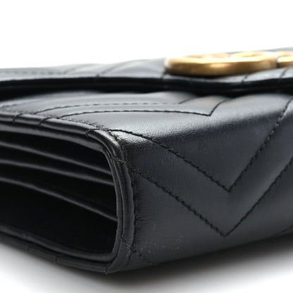 Gucci Calfskin Matelasse GG Marmont Chain Wallet Black 7 of 8