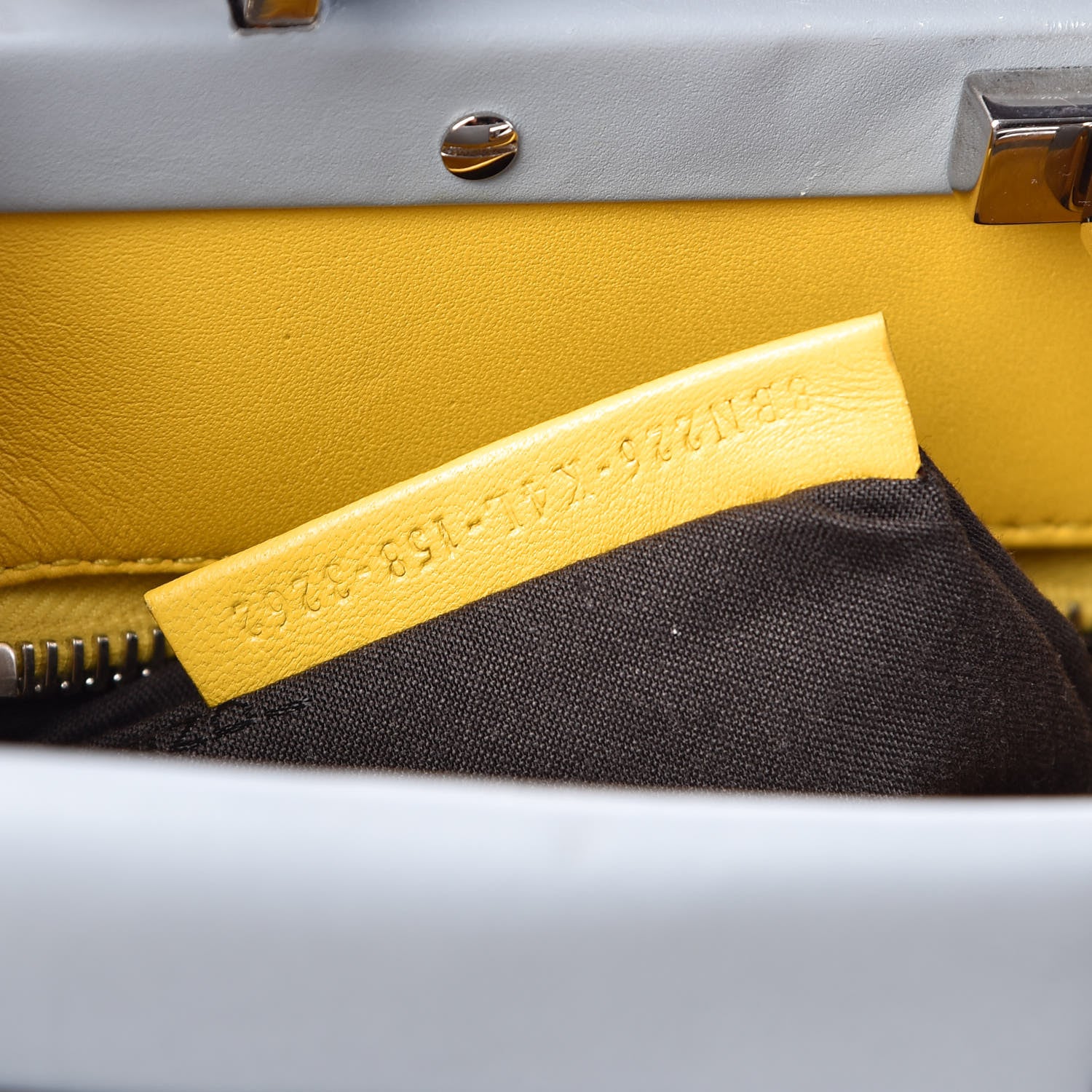 Fendi Vitello Morgan Shiny Nappa Medium Peekaboo Iconic Satchel Polvere Sunflower 8 of 8