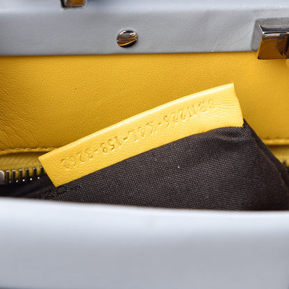 Fendi Vitello Morgan Shiny Nappa Medium Peekaboo Iconic Satchel Polvere Sunflower 8 of 8