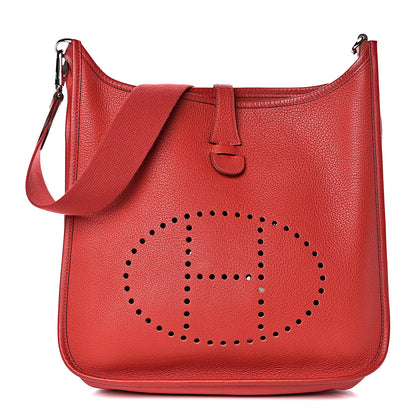 Hermes Taurillon Clemence Evelyne II PM Rouge Vif 1 of 14