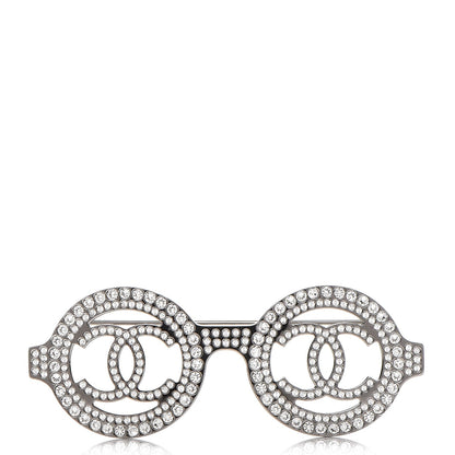 Chanel Crystal CC Sunglasses Brooch Silver 1 of 5