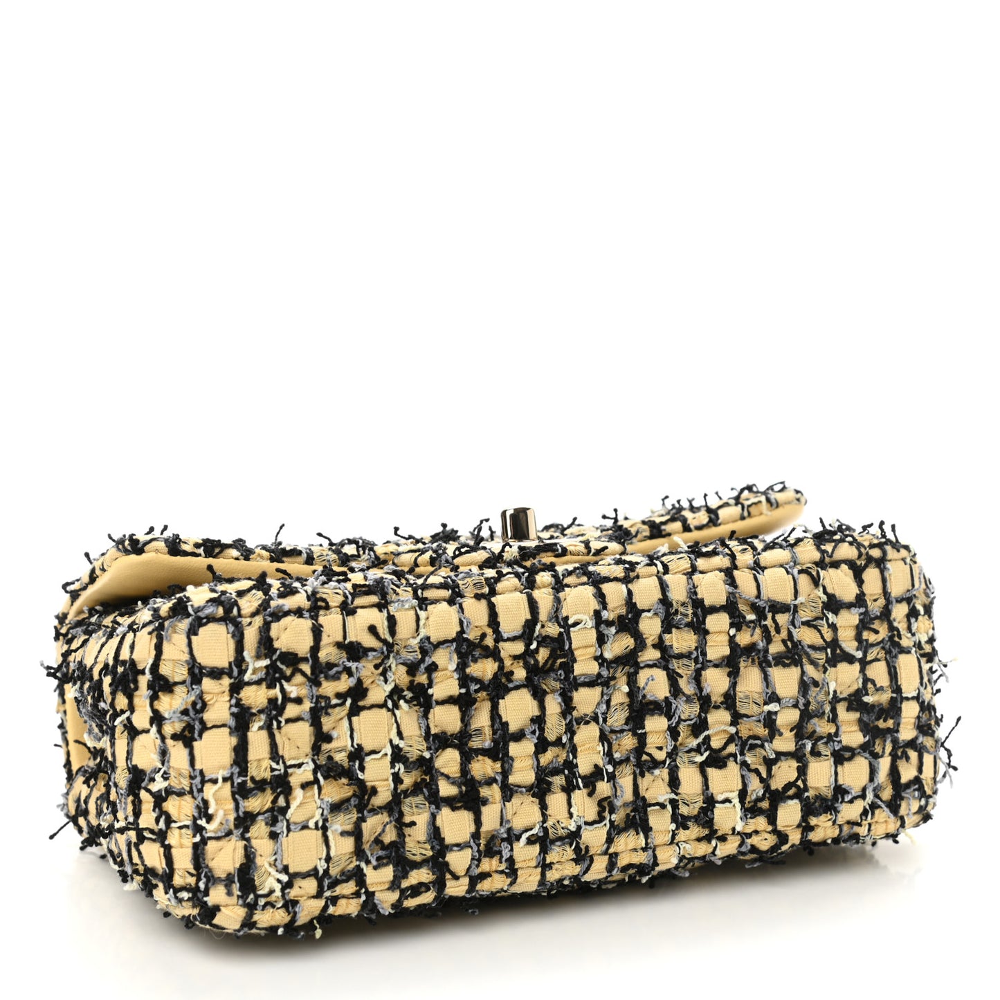 Tweed Quilted Mini Rectangular Flap Yellow Black