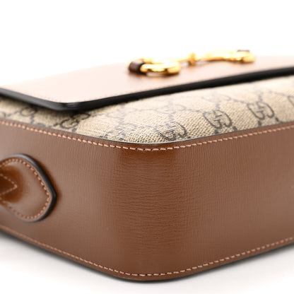 Gucci GG Supreme Monogram Small Horsebit 1955 Shoulder Bag Beige Brown Sugar 9 of 10