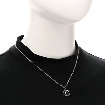Chanel Crystal Timeless CC Necklace Silver 2 of 6