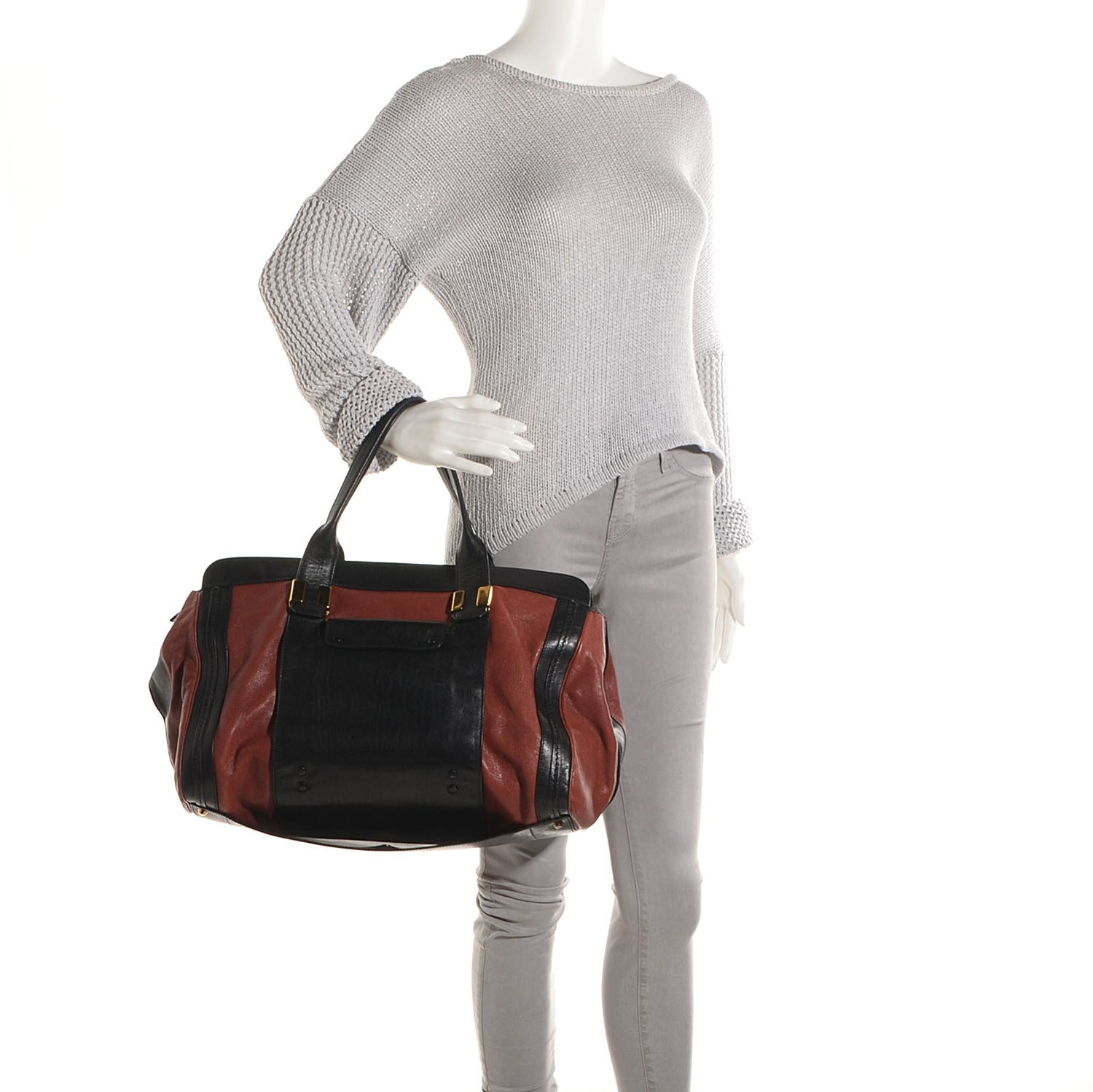 Chloe Leather Large Alice Satchel Holly Berry 2 of 9