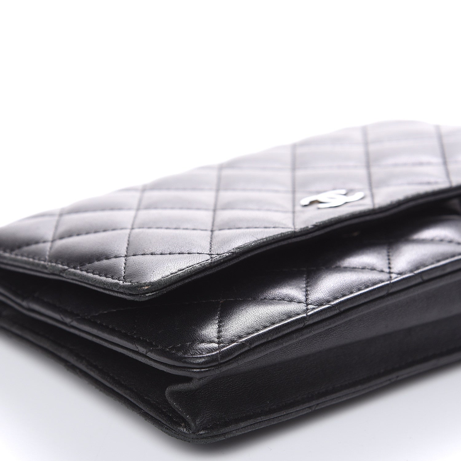 Chanel Lambskin Quilted Wallet On Chain WOC Black 9 of 19