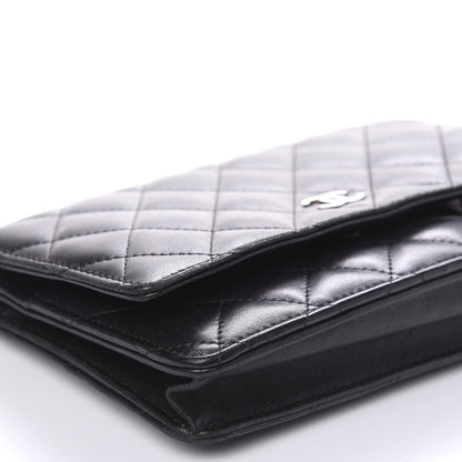 Chanel Lambskin Quilted Wallet On Chain WOC Black 9 of 19