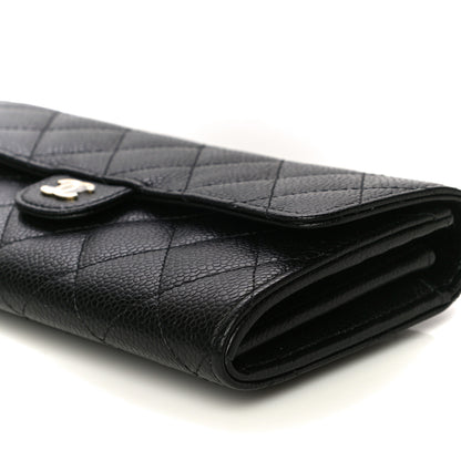 Chanel Caviar Quilted Large Gusset Flap Wallet Black 11 of 11