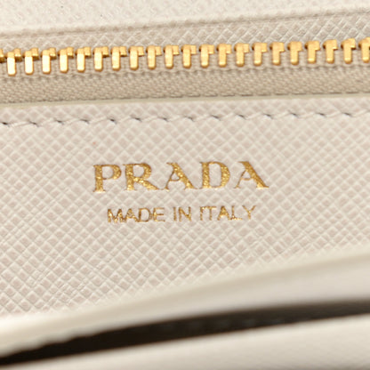 Prada Saffiano Shine Monochrome Continental Wallet Talco 7 of 8