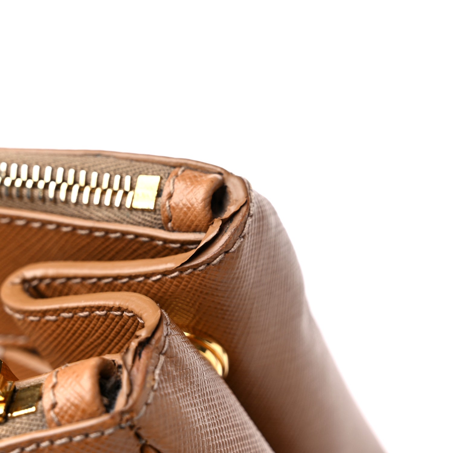 Prada Saffiano Large Galleria Double Zip Tote Caramel 18 of 21