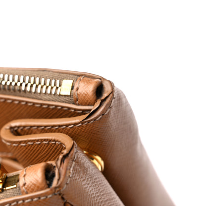 Prada Saffiano Large Galleria Double Zip Tote Caramel 18 of 21