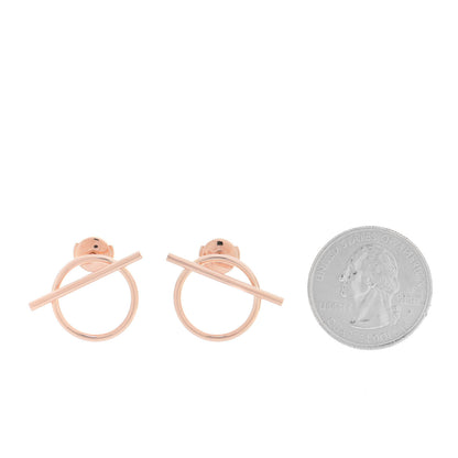 Hermes 18K Rose Gold MM Echappee Earrings 2 of 6