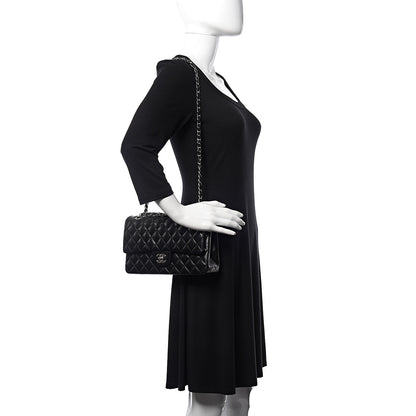 Chanel Lambskin Quilted Medium Double Flap Black 2 of 10