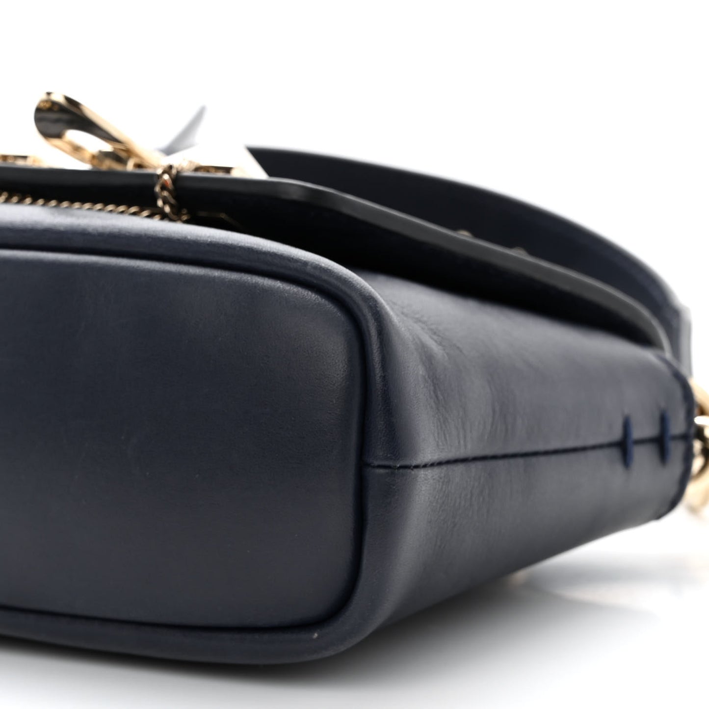 Vitello Small Rockstud Demilune Shoulder Bag Marine
