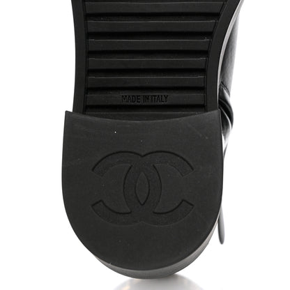 Chanel Calfskin Logo Boots 35 Black 8 of 13