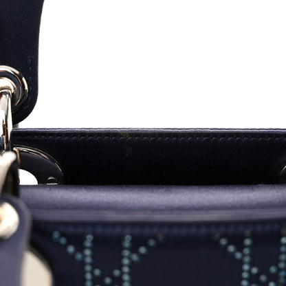 Christian Dior Satin Crystal Cannage Mini Lady Dior Navy 12 of 16