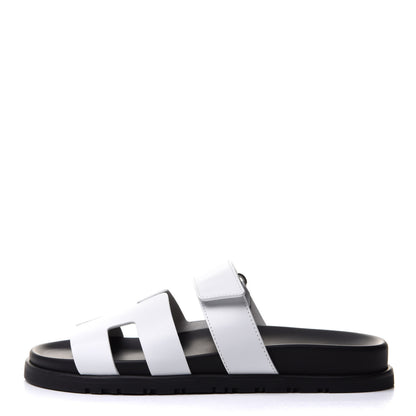 Hermes Calfskin Womens Chypre Sandals 38 White 1 of 11