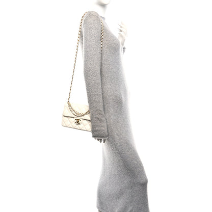 Chanel Shiny Lambskin Quilted Pearl Twist Mini Square Flap White 2 of 10