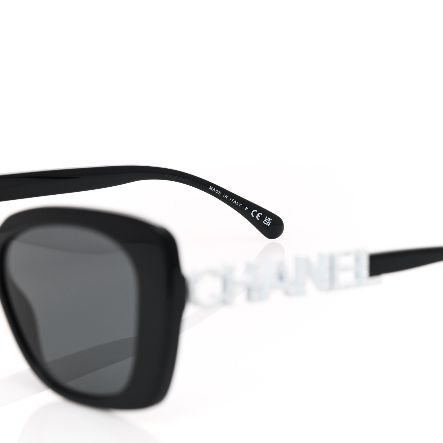 Chanel Acetate Strass Square Sunglasses 5422-B Black White 6 of 7