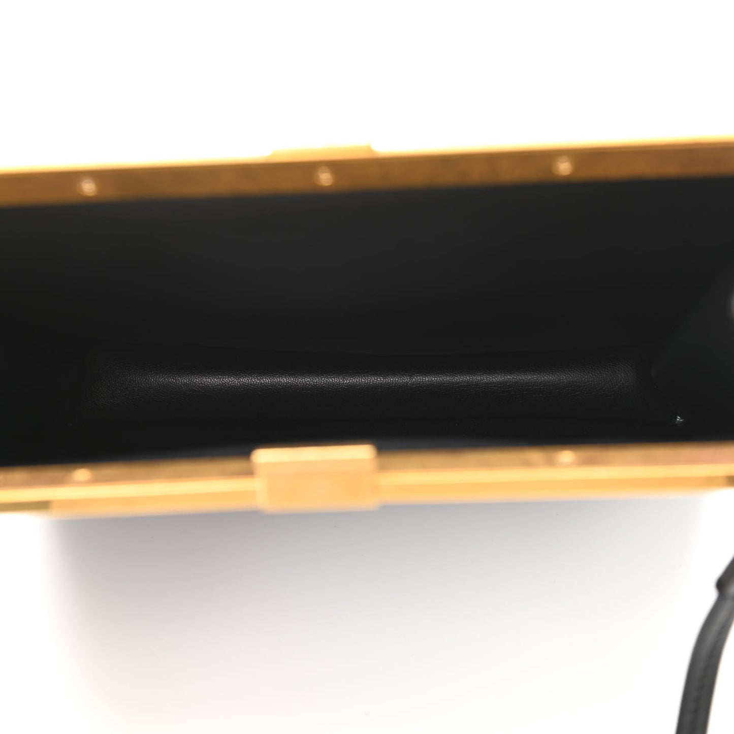 Smooth Calfskin Mini Clasp Bag Black